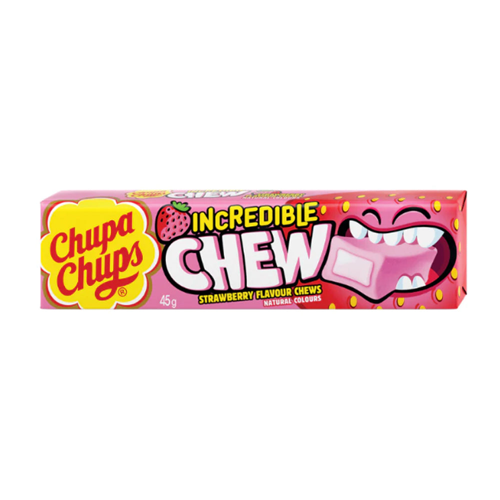 Chupa Chups Incredible Chew Strawberry 45g (20 Pack)