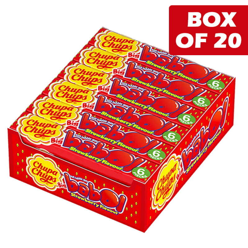 Chupa Chups Bubblegum Strawberry 28g (20 Pieces)
