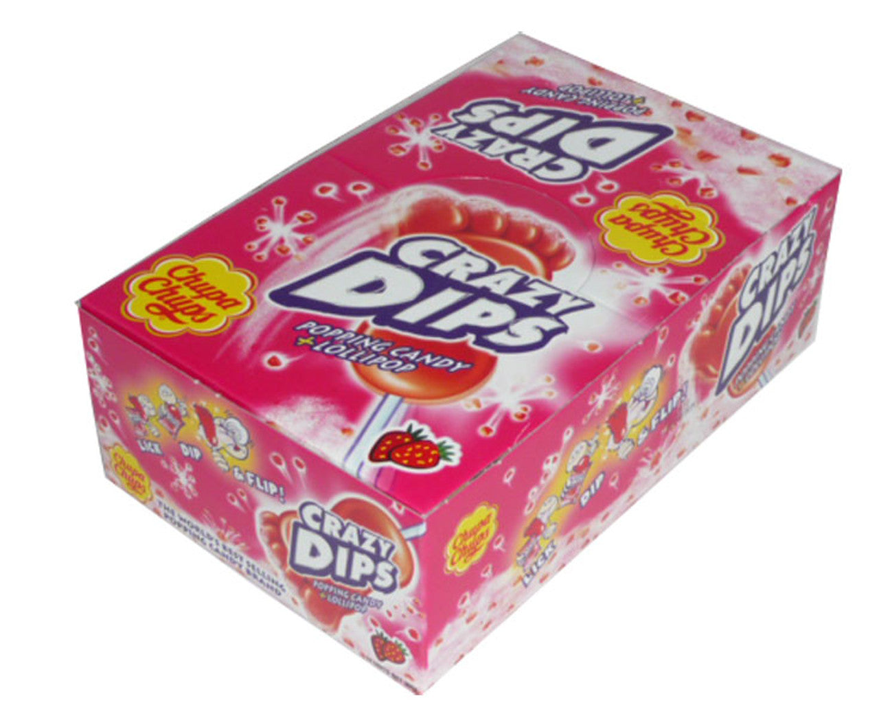 Chupa Chups Crazy Dips - Strawberry (24 x 16g sachets in a Display Unit)