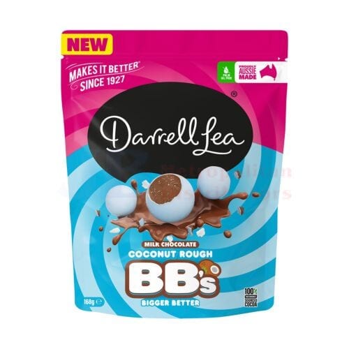 Darrell Lea Darrell Lea Milk Chocolate Coconut Rough Bb's 168g Darrell Lea Milk Chocolate Coconut Rough Bb's 168g