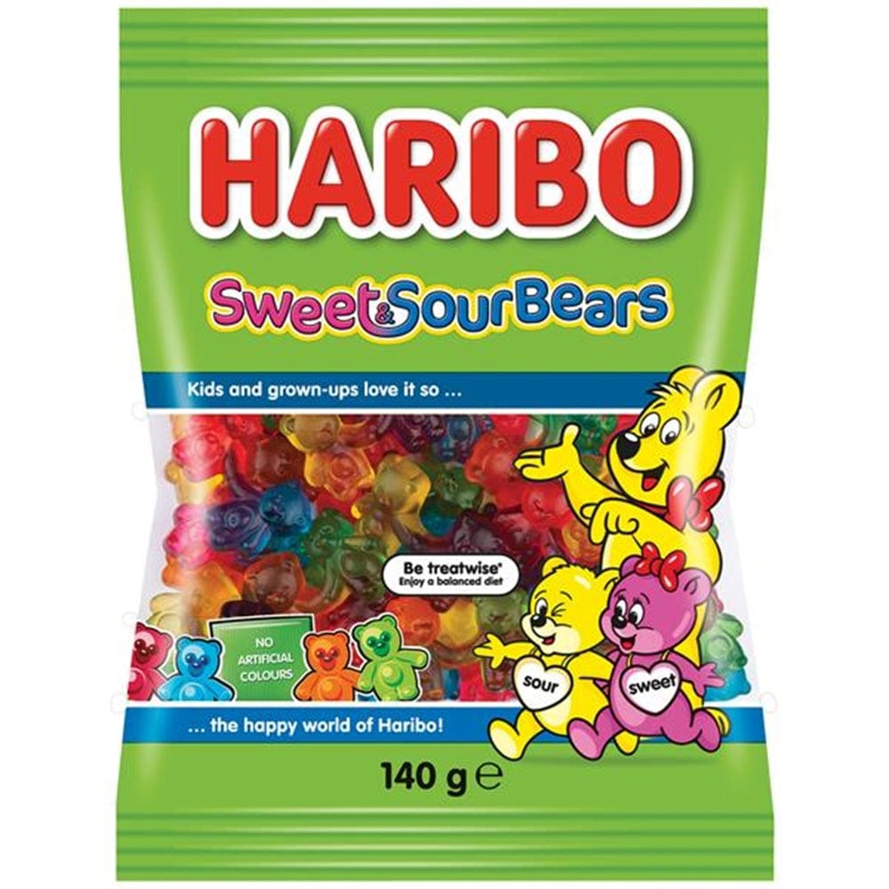 Haribo Haribo Sweet & Sour Bears 140g Haribo Sweet & Sour Bears 140g