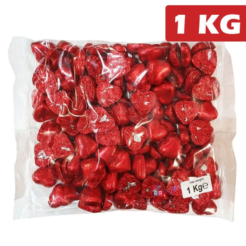 LOLLILAND Individual Lolliland Red Choc Hearts Bag 1kg BF6075583 Lolliland Red Choc Hearts Bag 1kg
