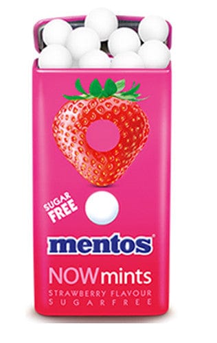 Mentos Individual Mentos Now Mints - Sugar Free - Strawberry Flavour (18g tin x 12pc display unit) 8003440980460 TPFS4623 Mentos Now Mints - Sugar Free - Strawberry Flavour (18g tin x 12pc display unit)