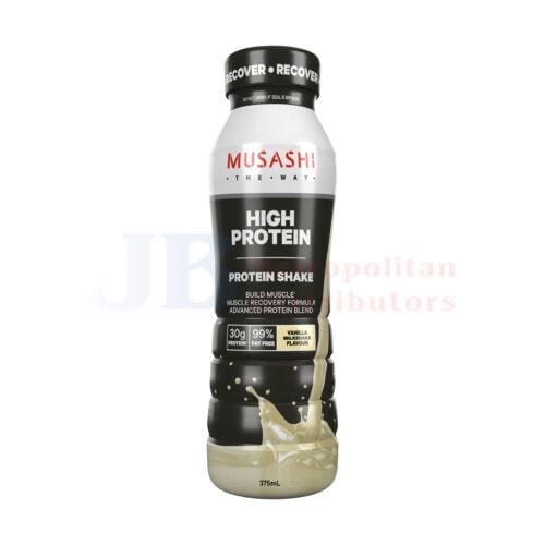 Musashi Musashi High Protein Shake Vanilla Milkshake 375ml Musashi High Protein Shake Vanilla Milkshake 375ml