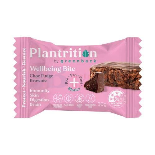 Plantrition Plantrition Wellbeing Bite Choc Fudge Brownie 30g Plantrition Wellbeing Bite Choc Fudge Brownie 30g