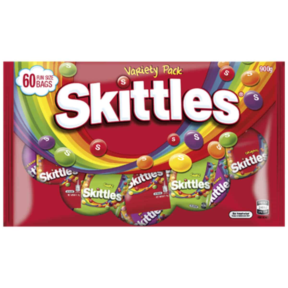 Skittles Individual Skittles Variety Pack (60 Pack) 900g LLDAEEUVMIRX Skittles Variety Pack (60 Pack) 900g