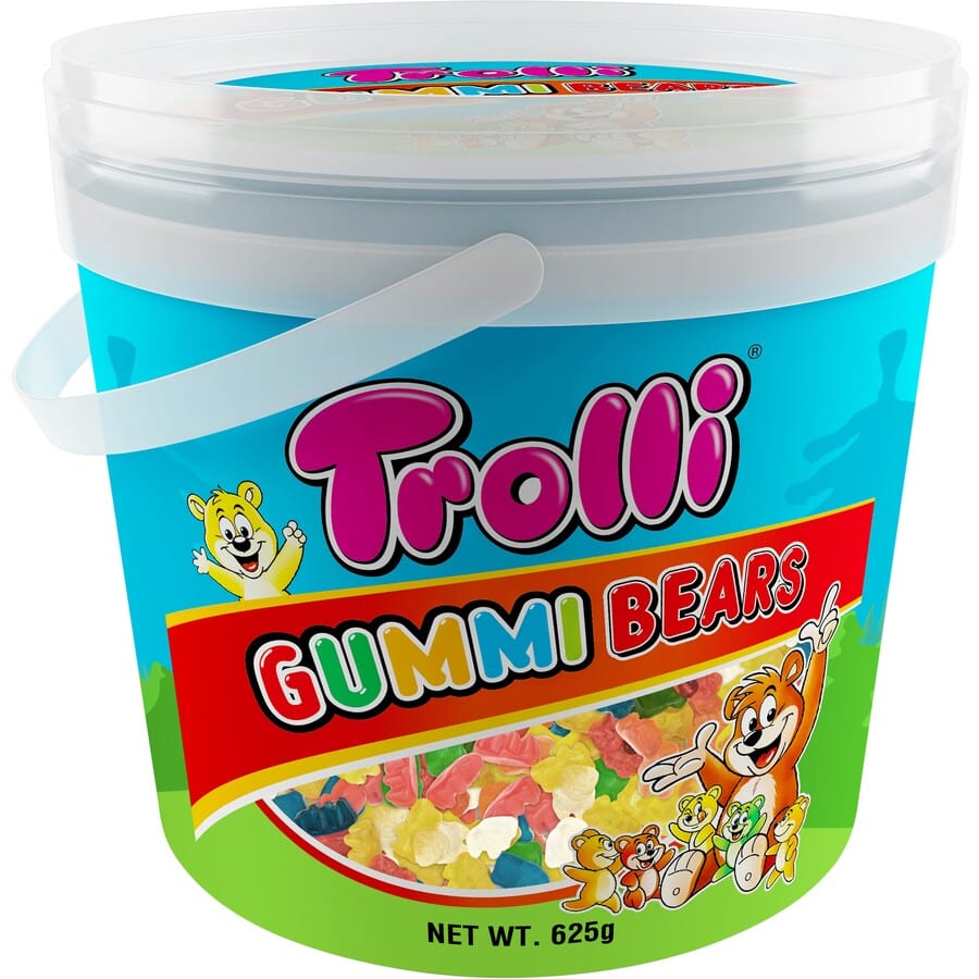 Trolli Individual Trolli Gummi Bear Bucket 625g TFTGB Trolli Gummi Bear Bucket 625g