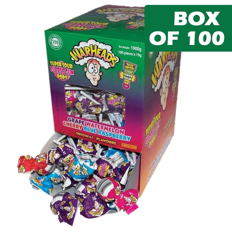 Warhead Individual Warhead Bubblegum Pops (100 Pieces) BF6000257 Warhead Bubblegum Pops (100 Pieces)