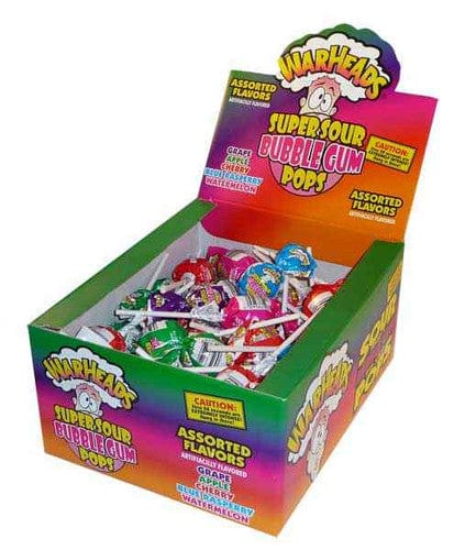 Warheads Individual Warheads Super Sour Bubble Gum Pops (48pcs in a Display Unit) 48014342693 TPFS2054 Warheads Super Sour Bubble Gum Pops (48pcs in a Display Unit)