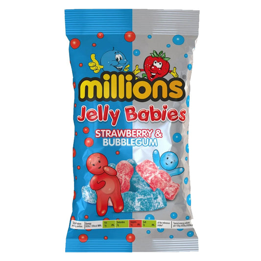 Millions Jelly Babies Strawberry & Bubblegum 190g
