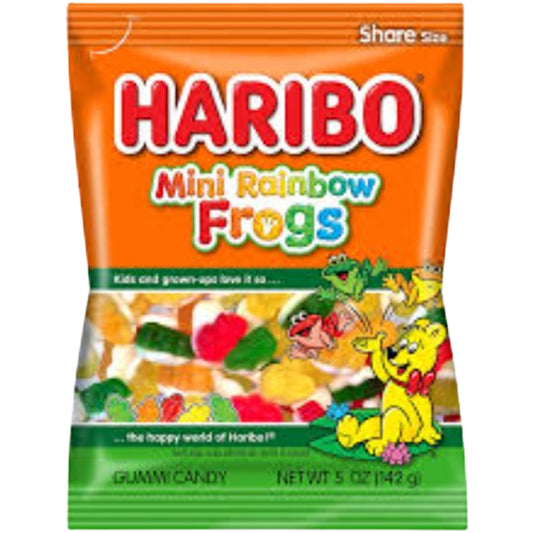 Haribo Mini Rainbow Frogs Peg Bag 141g