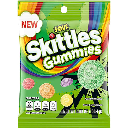 Skittles Sour Gummy Peg Bag 164g