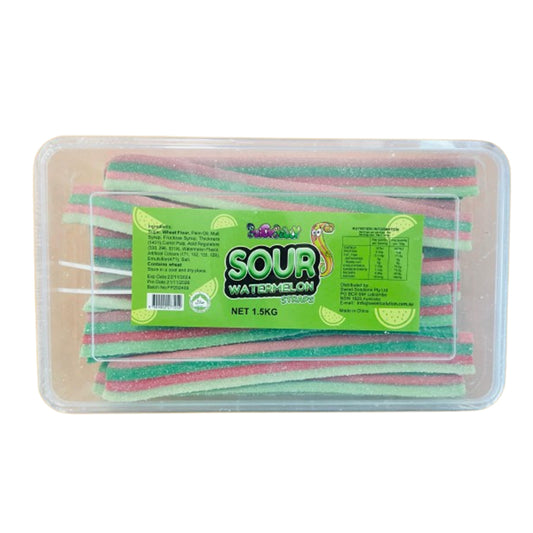 Juicy Jelly Sour Watermelon Straps Tub 1.5kg