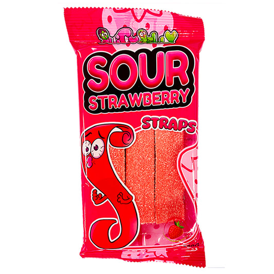 Juicy Jelly Sour Strawberry Straps Hangsell 160g