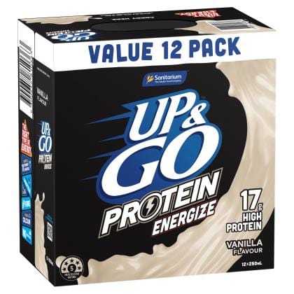 Sanitarium Up & Go Protein Energize Vanilla Fridge Pack 12 X 250ml