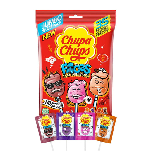 Chupa Chup Faces Flat Lollipops 210g