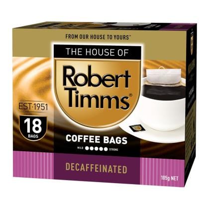 Robert Timms Coffee P/C Bags Decaffeinated 18 pack