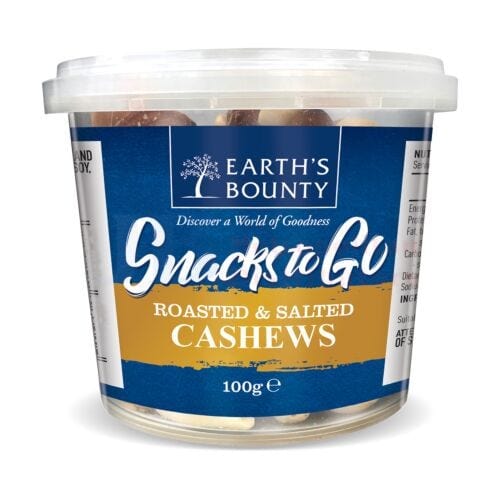 Earth's Bounty Snacks To Go Roasted & Salted Cashews 100g