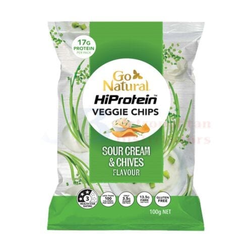 Go Natural Hi Protein Veggie Chips Sour Cream & Chives 100g