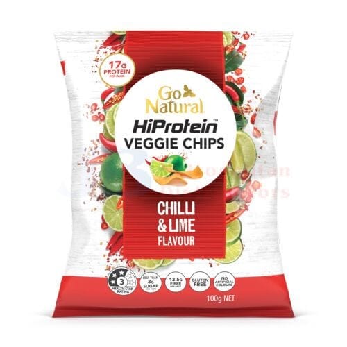 Go Natural Hiprotein Veggie Chips Chilli & Lime Flavour 100g