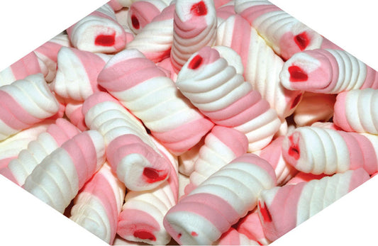 Gummy Filled Marshmallow Twists - Pink Strawberry (1kg)