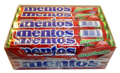 Mentos - Strawberry (15 Roll Display Unit)