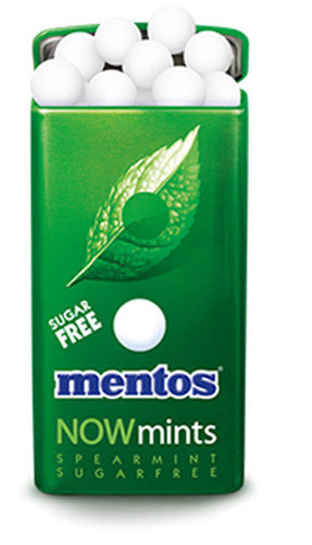 Mentos Now Mints - Sugar Free - Spearmint (18g tin x 12pc display unit)