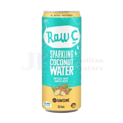 Raw C Sparkling Coconut Water Infused With Ginger Beer 325ml