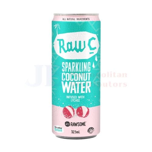 Raw C Sparkling Coconut Water Infused With Lychee 325ml