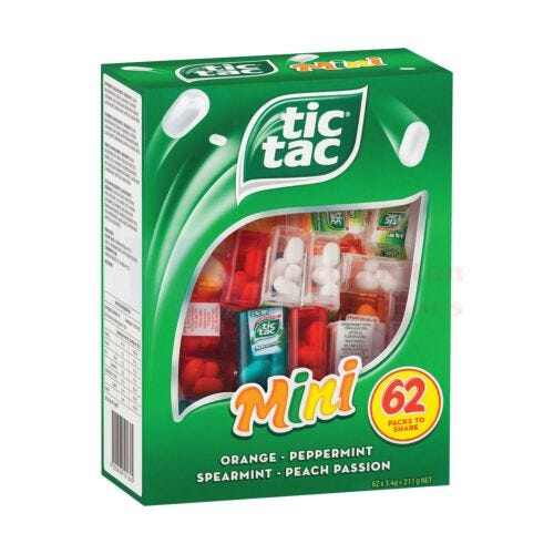 Tic Tac Mini Assorted 3.4g (62 Pack)