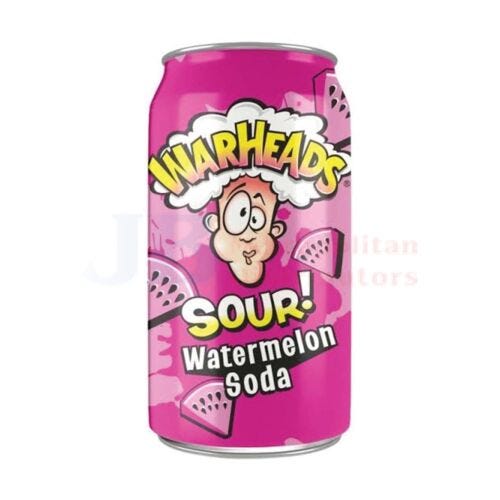 Warheads Sour Soda Watermelon 355ml