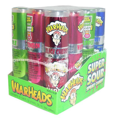 Warheads Super Sour Candy Spray (metallic wrap) - (12 x 20ml)