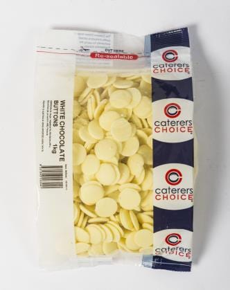 Caterers Choice Caterers Choice Chocolate Buttons White 1kg Caterers Choice Chocolate Buttons White 1kg