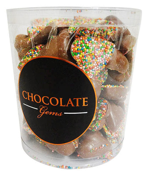 Chocolate Gems Individual Chocolate Gems Barrel of Freckled Milk Chocolate Hearts (approx. 120 pieces = 1kg) TPFS10374 Chocolate Gems Barrel of Freckled Milk Chocolate Hearts (approx. 120 pieces = 1kg)