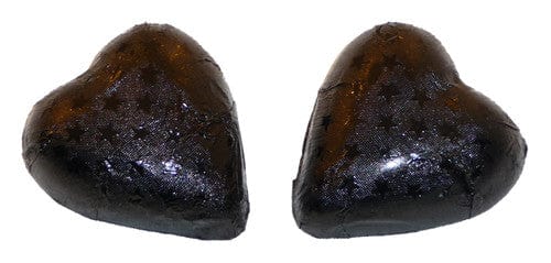 Chocolate Gems Individual Chocolate Gems - Chocolate Hearts - Embossed Black Foil (1kg bag / approx 125 pieces) TPFS2122 Chocolate Gems - Chocolate Hearts - Embossed Black Foil (1kg bag / approx 125 pieces)