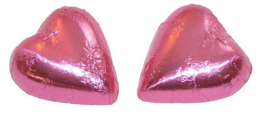 Chocolate Gems Individual Chocolate Gems - Chocolate Hearts - Pink Foil (1kg bag / approx 125 pieces) TPFS2132 Chocolate Gems - Chocolate Hearts - Pink Foil (1kg bag / approx 125 pieces)