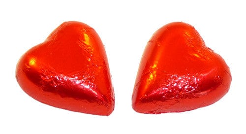 Chocolate Gems Individual Chocolate Gems - Chocolate Hearts - Red Foil  (1kg bag / approx 125 pieces) TPFS2133 Chocolate Gems - Chocolate Hearts - Red Foil  (1kg bag / approx 125 pieces)