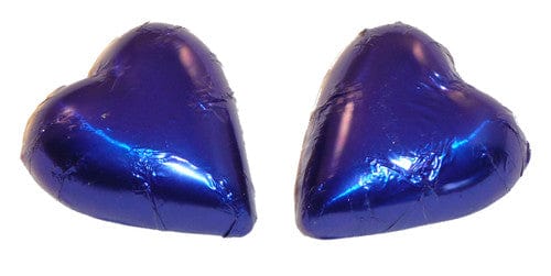 Chocolate Gems Individual Chocolate Gems - Chocolate Hearts - Royal Blue Foil (1kg bag / approx 125 pieces) TPFS2114 Chocolate Gems - Chocolate Hearts - Royal Blue Foil (1kg bag / approx 125 pieces)