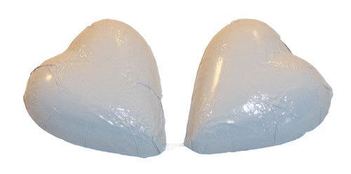 Chocolate Gems Individual Chocolate Gems - Chocolate Hearts - White Foil (1kg bag / approx 125 pieces) TPFS2117 Chocolate Gems - Chocolate Hearts - White Foil (1kg bag / approx 125 pieces)