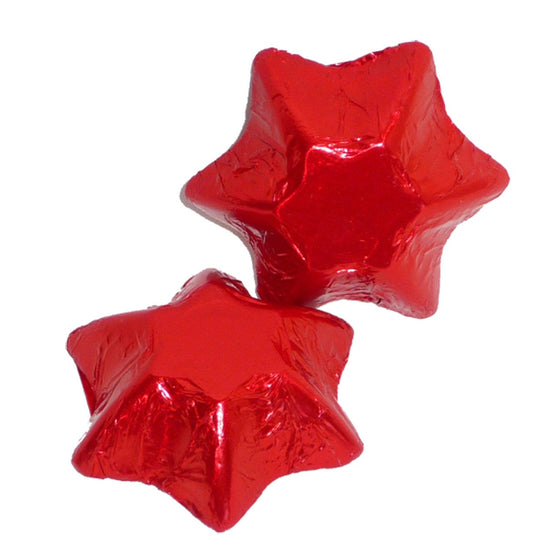 Chocolate Gems Individual Chocolate Gems - Chocolate Stars - Red Foil (1kg bag / approx 138 pcs) TPFS2097 Chocolate Gems - Chocolate Stars - Red Foil (1kg bag / approx 138 pcs)