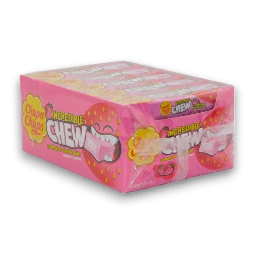 Chupa Chups Individual Chupa Chups - Incredible Chew - Strawberry (20x45g in a display box) 8935001725749 TPFS12526 Chupa Chups - Incredible Chew - Strawberry (20x45g in a display box)