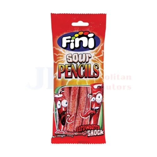 Fini Fini Sour Strawberry Pencil 100g Fini Sour Strawberry Pencil 100g