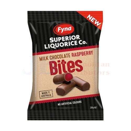 Fyna Fyna Milk Chocolate Raspberry Bites 200g Fyna Milk Chocolate Raspberry Bites 200g