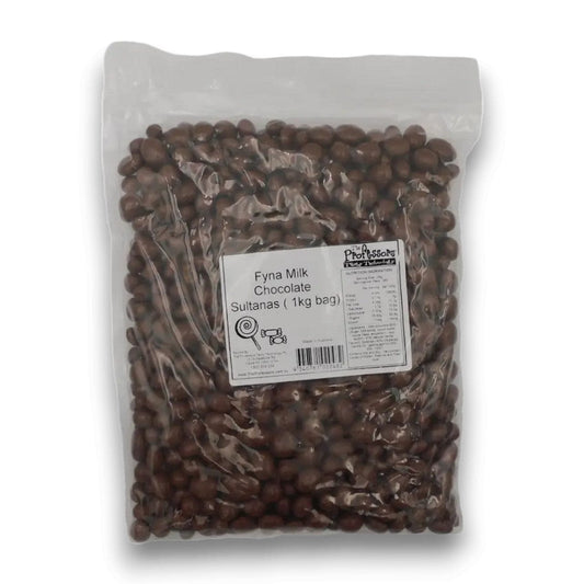 Fyna Individual Fyna Milk Chocolate Sultanas ( 1kg bag) 9340761020482 TPFS10291 Fyna Milk Chocolate Sultanas ( 1kg bag)