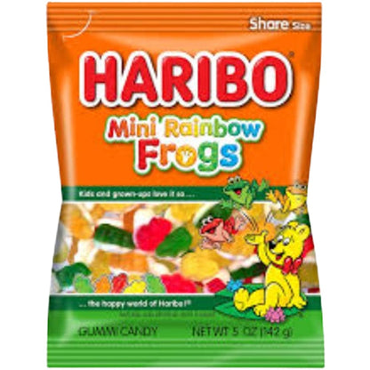 Haribo Haribo Mini Rainbow Frogs Peg Bag 141g Haribo Mini Rainbow Frogs Peg Bag 141g