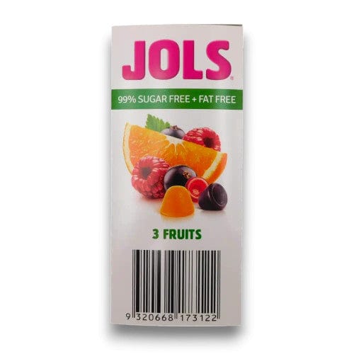 Jols Individual Jols Sugar Free Pastilles - 3 Fruits (18 x 23g packs) 9320668173122 TPFS2731 Jols Sugar Free Pastilles - 3 Fruits (18 x 23g packs)