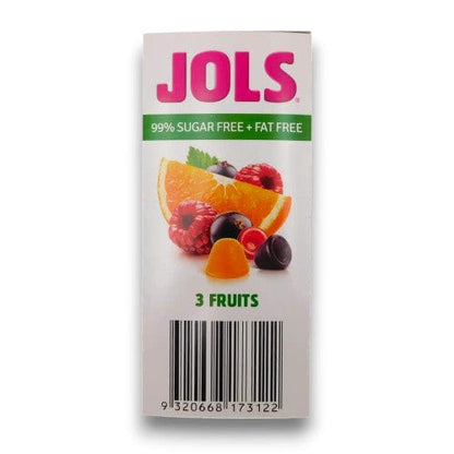 Jols Individual Jols Sugar Free Pastilles - 3 Fruits (18 x 23g packs) 9320668173122 TPFS2731 Jols Sugar Free Pastilles - 3 Fruits (18 x 23g packs)