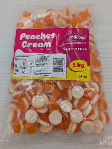 Lolliland Individual Lolliland Peaches Cream (1kg bag) 9312165921627 TPFS14191 Lolliland Peaches Cream (1kg bag)