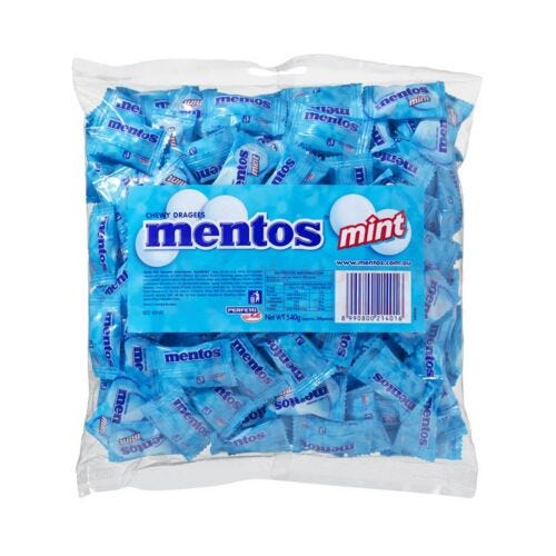 Mentos Individual Mentos Mint Pillow Pack 8990800214016 JBMMMPP Mentos Mint Pillow Pack