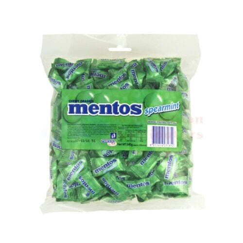 Mentos Individual Mentos Spearmint Pillow Pack 9311616031854 JBMMSPP Mentos Spearmint Pillow Pack